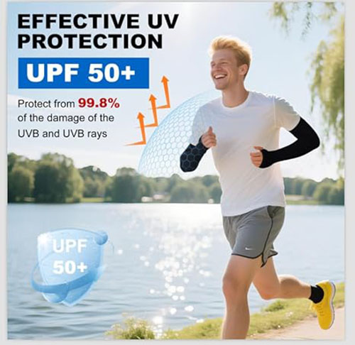 Unisex Cooling Ice Silk Sun Sleeves - UV Protection Thin Arm Guards For Outdoor Cycling, Breathable 
