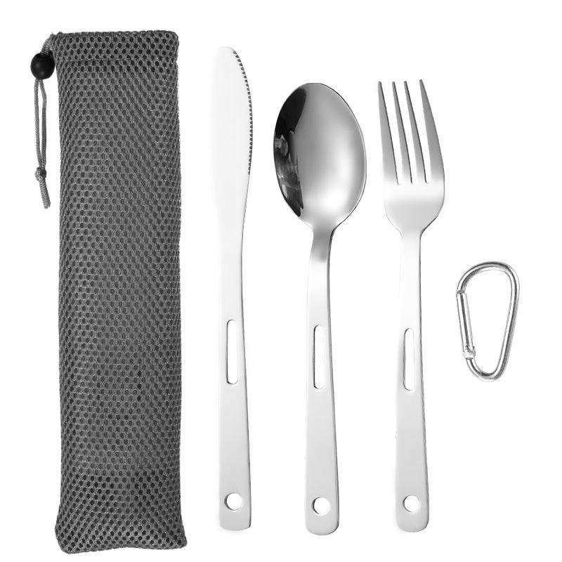 Stainless Steel Hollow-Out Cutlery Set Fork Knife And Spoon 3-Piece Set