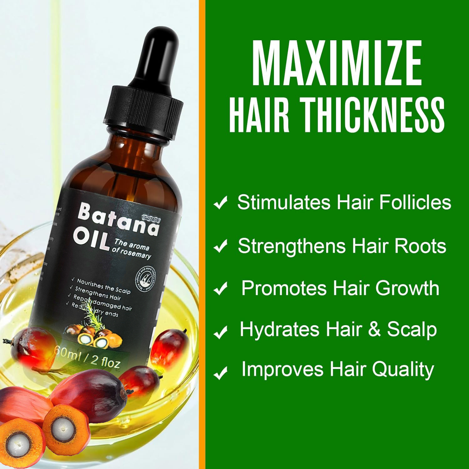 Batana Oil With Rosemary Cold Pressed Natural Hair Gr