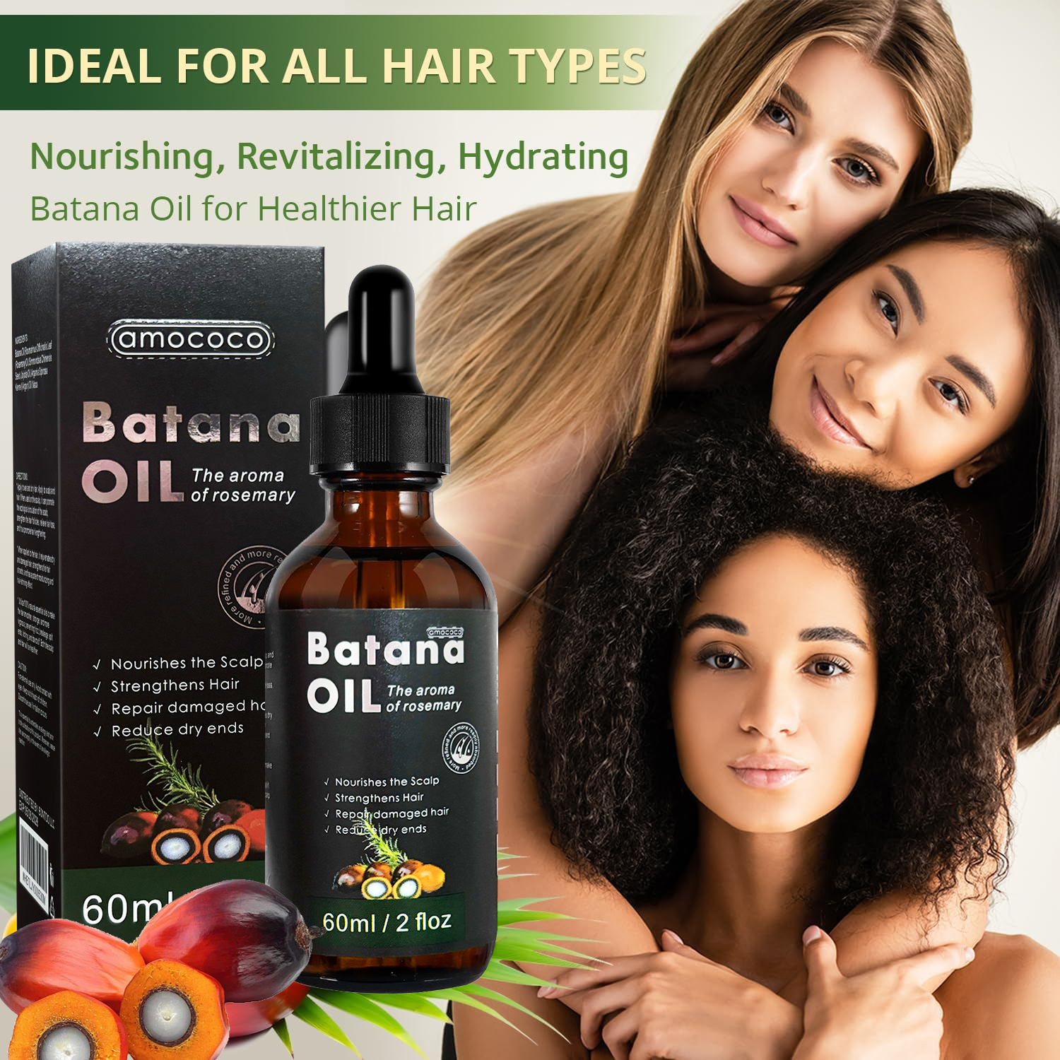 Batana Oil With Rosemary Cold Pressed Natural Hair Gr