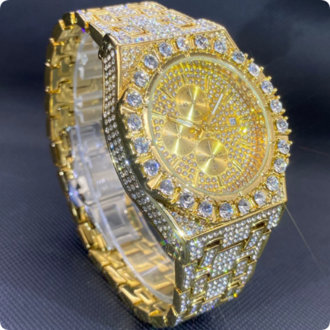 Men's Diamond-encrusted Watch With A Modern Understated Luxur…