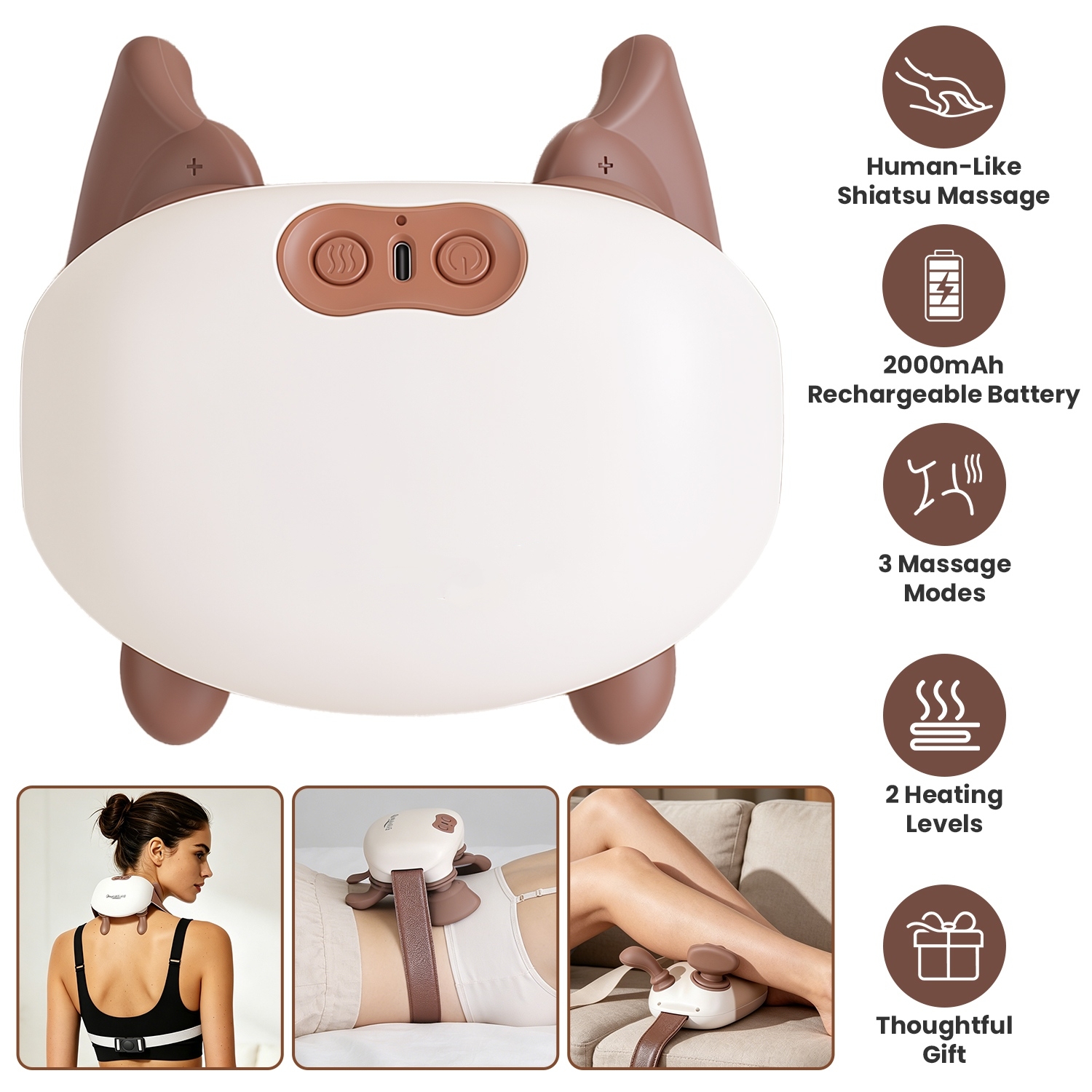 Cordless Shiatsu Neck Massager with Heat