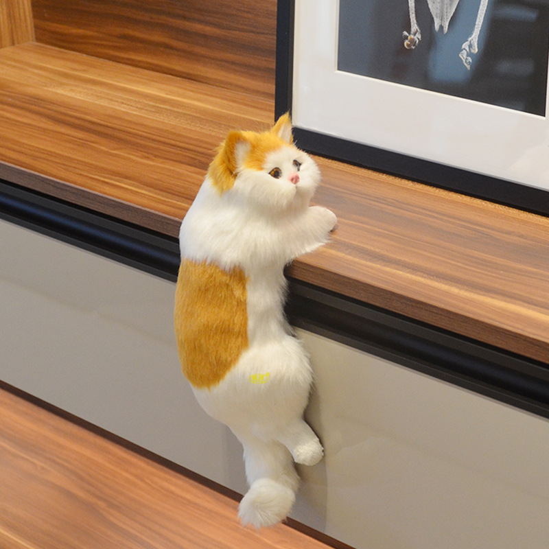 Simulated Cat Ornaments-Hanging Cat Yellow Block-1