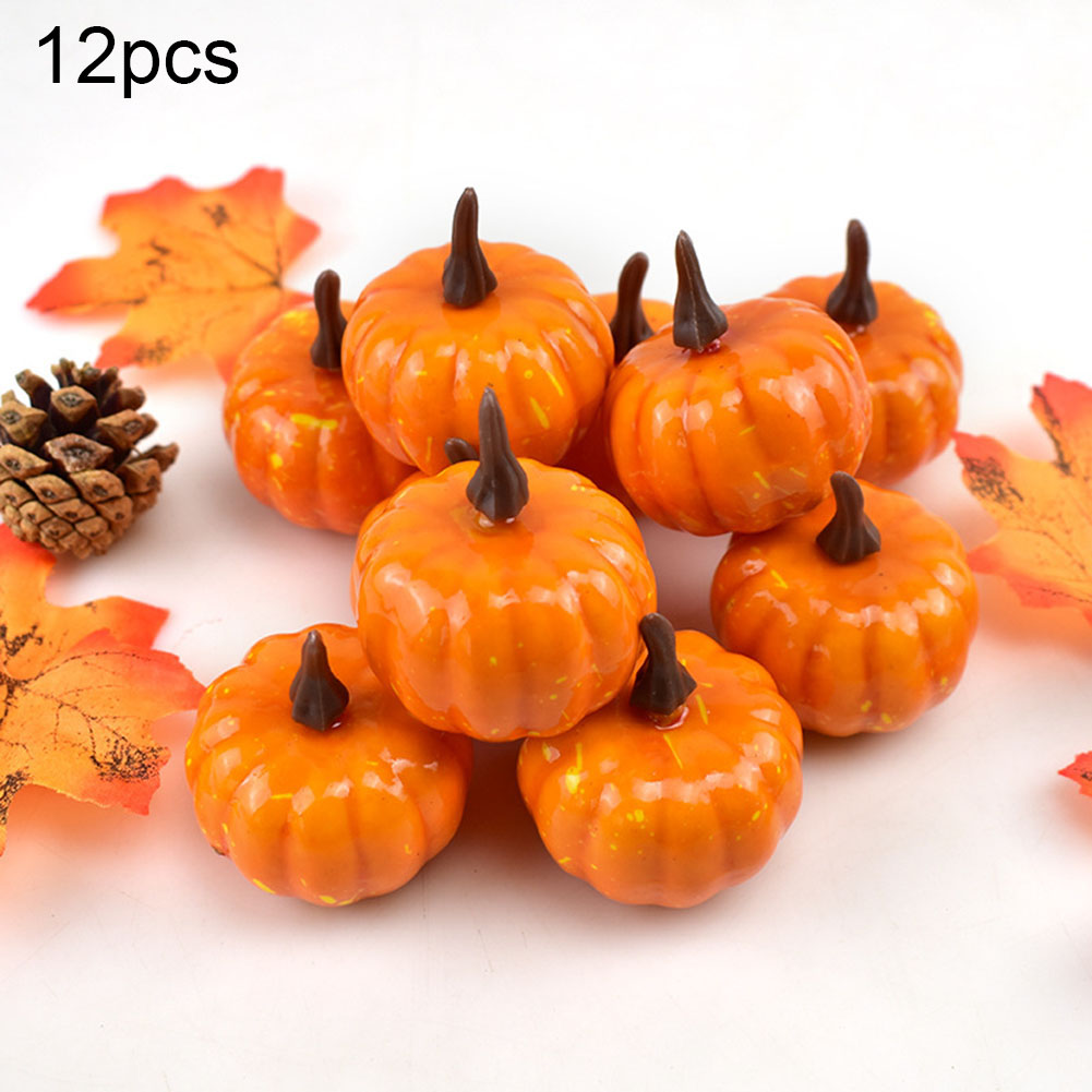 12-Piece Artificial Mini Pumpkins