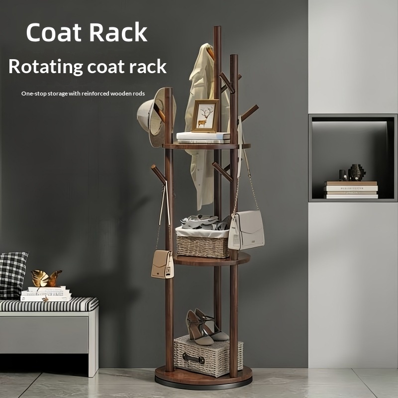 Simple Rotating Coat and Hat Rack