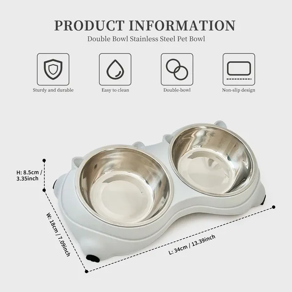 Anti Slip Base Double Cat Food