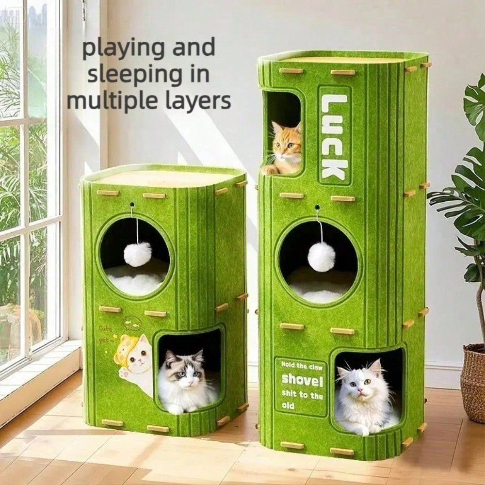 Multi Level Felt Cat Tree House