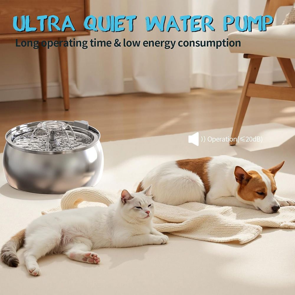 Large-Capacity Stainless Steel Cat Water Dispenser