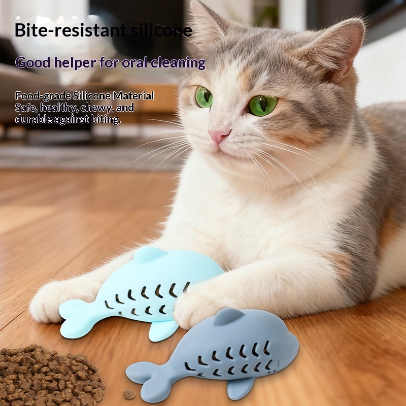 Cat Food-Dispensing Bite-Resistant Silicone Toy