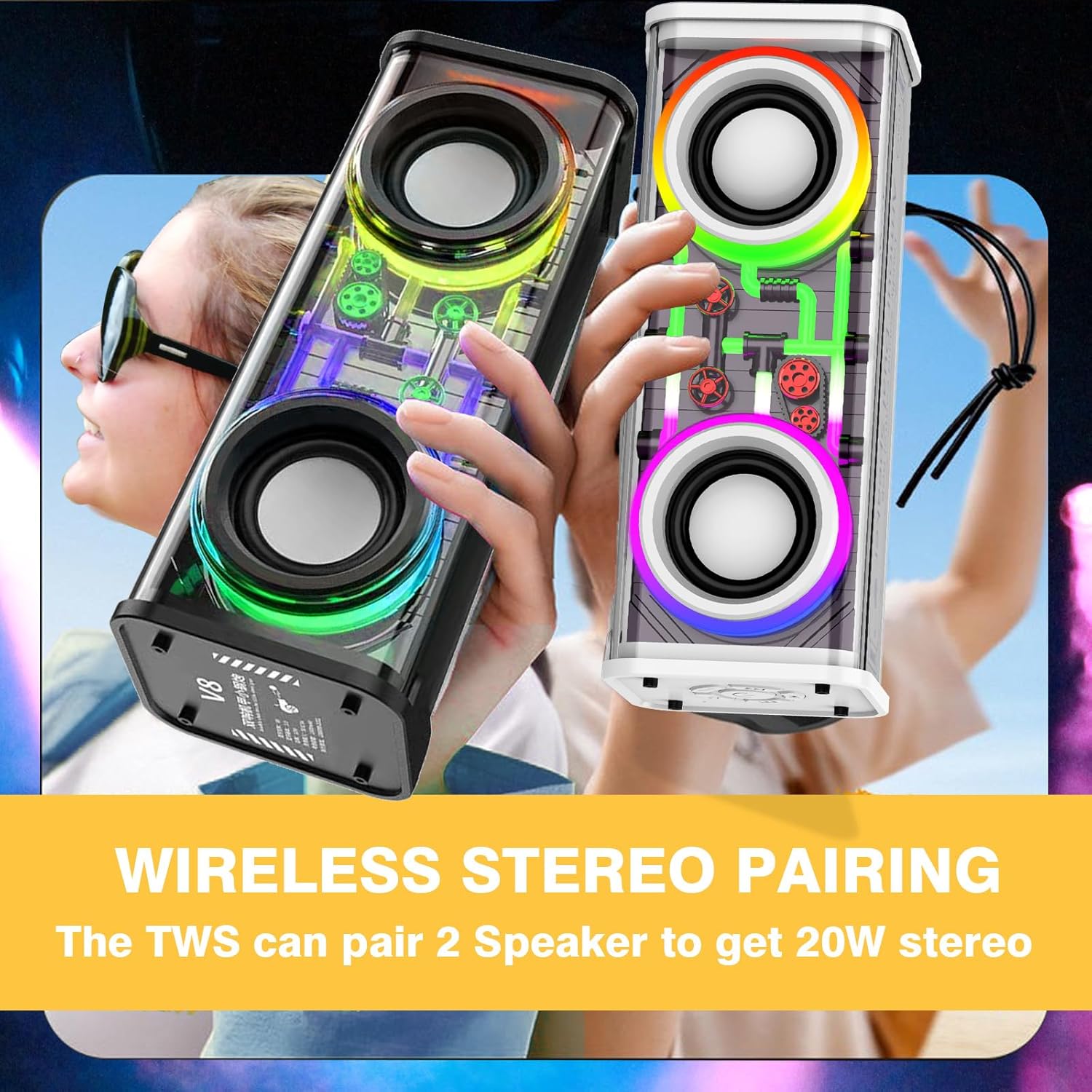 Portable Bluetooth Speaker with LED