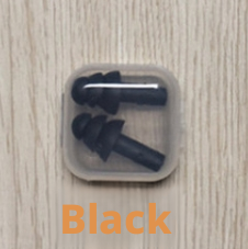 Silicone Noise-Proof Earbuds-Box Black-1 Pair