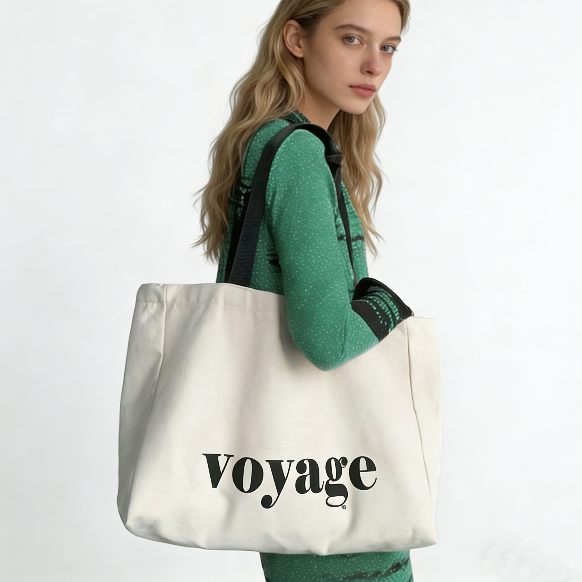 Womens Minimalist Large Canvas Tote