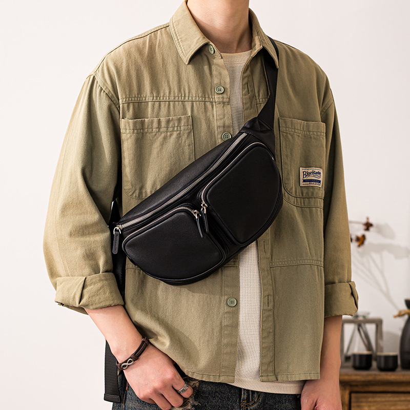 Leather Crossbody Bag Motorcycle Bag
